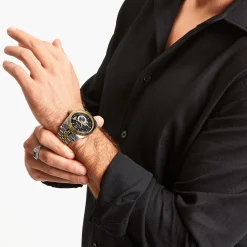 Discount Automatikuhr mit 41 mm und schwarzem Zifferblatt in Bicolour Herren Uhren|Uhren